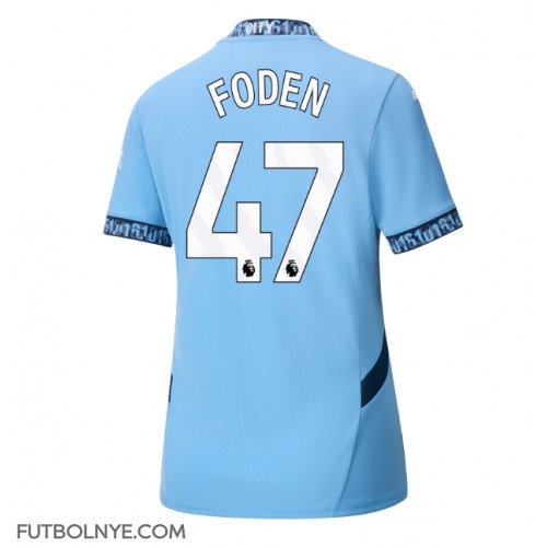 Camiseta Manchester City Phil Foden #47 Primera Equipación para mujer 2024-25 manga corta